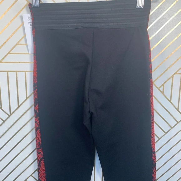 Zara Pants Snake Animal Print Side Stripe‎ Ponte Knit Black Leggings Size Small - Picture 7 of 12